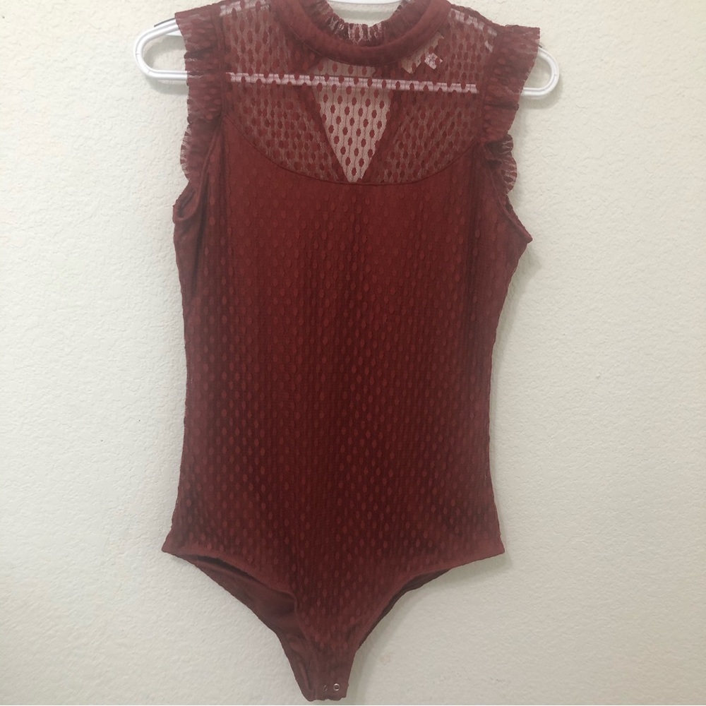 Soulmates Lace Ruffle Neck BodySuit